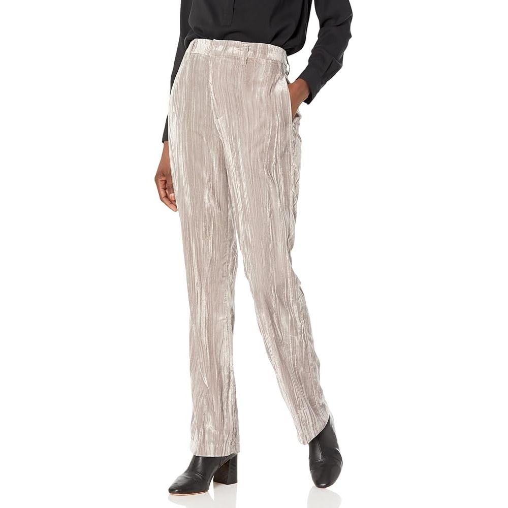 NWT Steve Madden Mercer Crushed‎ Velvet Pants Silver XS Wide Leg High Rise $89